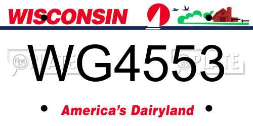 WG4553 Wisconsin License Plate