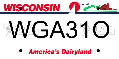 WGA31O Wisconsin License Plate