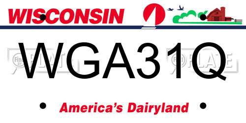 WGA31Q Wisconsin License Plate