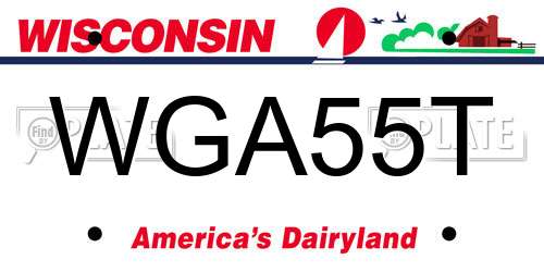 WGA55T Wisconsin License Plate