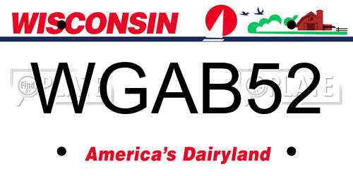 WGAB52 Wisconsin License Plate