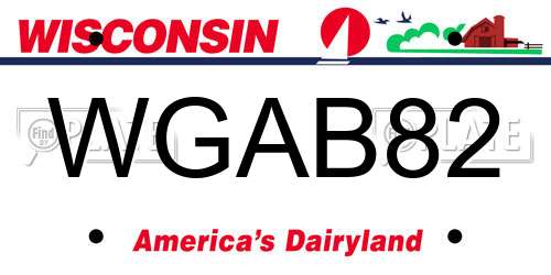 WGAB82 Wisconsin License Plate