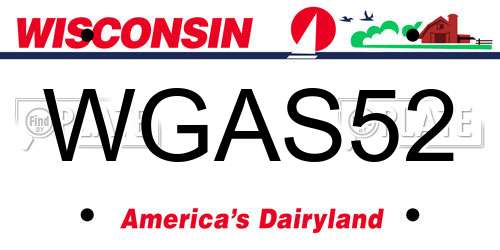 WGAS52 Wisconsin License Plate