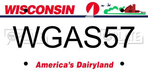 WGAS57 Wisconsin License Plate