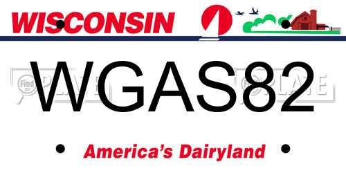 WGAS82 Wisconsin License Plate