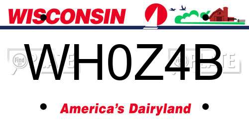 WH0Z4B Wisconsin License Plate