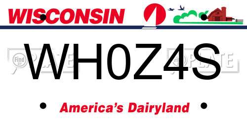 WH0Z4S Wisconsin License Plate
