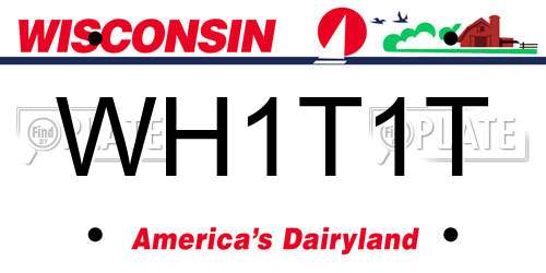 WH1T1T Wisconsin License Plate