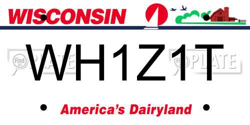 WH1Z1T Wisconsin License Plate