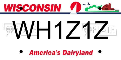 WH1Z1Z Wisconsin License Plate