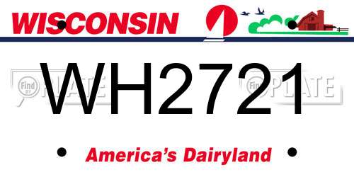 WH2721 Wisconsin License Plate
