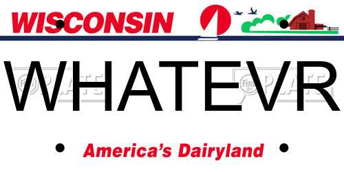 WHATEVR Wisconsin License Plate