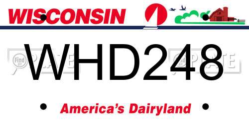 WHD248 Wisconsin License Plate