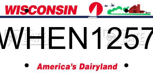 WHEN1257 Wisconsin License Plate