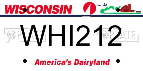 WHI212 Wisconsin License Plate