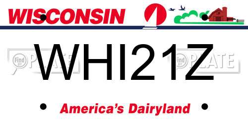 WHI21Z Wisconsin License Plate
