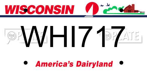 WHI717 Wisconsin License Plate