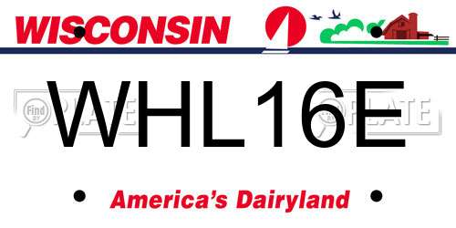WHL16E Wisconsin License Plate