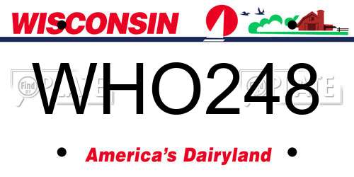 WHO248 Wisconsin License Plate