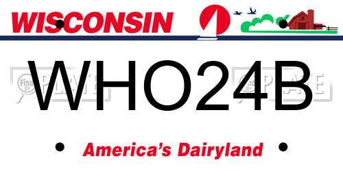 WHO24B Wisconsin License Plate