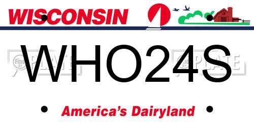 WHO24S Wisconsin License Plate