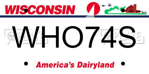 WHO74S Wisconsin License Plate