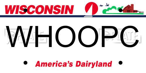 WHOOPC Wisconsin License Plate