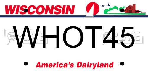 WHOT45 Wisconsin License Plate
