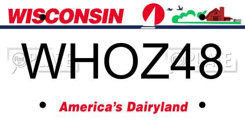 WHOZ48 Wisconsin License Plate