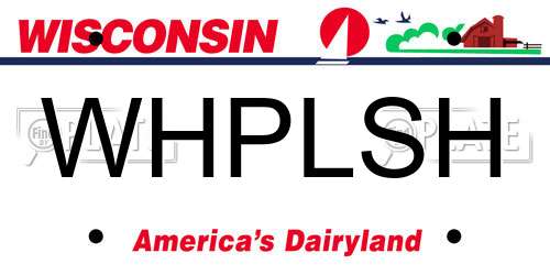 WHPLSH Wisconsin License Plate