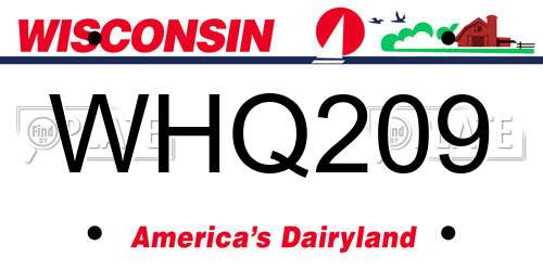 WHQ209 Wisconsin License Plate