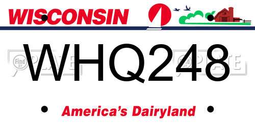 WHQ248 Wisconsin License Plate