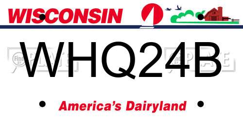 WHQ24B Wisconsin License Plate