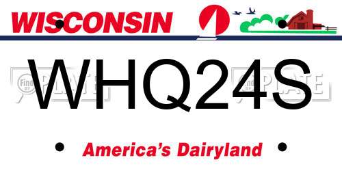 WHQ24S Wisconsin License Plate