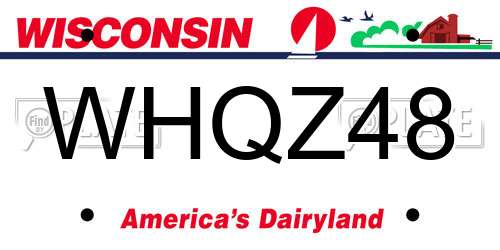 WHQZ48 Wisconsin License Plate