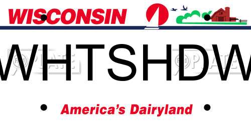 WHTSHDW Wisconsin License Plate