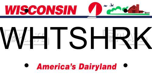 WHTSHRK Wisconsin License Plate