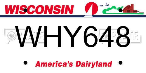 WHY648 Wisconsin License Plate