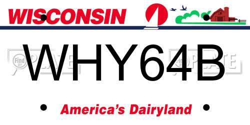 WHY64B Wisconsin License Plate