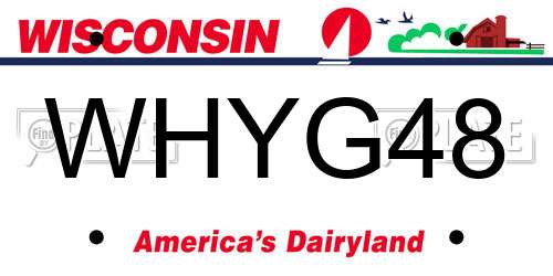 WHYG48 Wisconsin License Plate