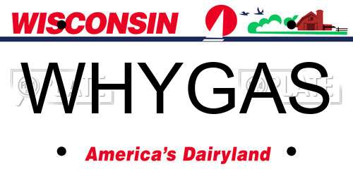 WHYGAS Wisconsin License Plate