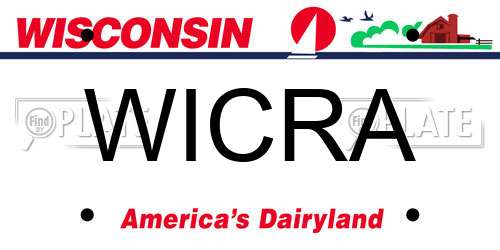 WICRA Wisconsin License Plate