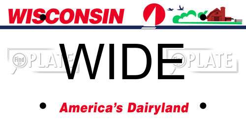 WIDE Wisconsin License Plate