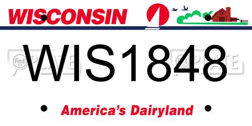 WIS1848 Wisconsin License Plate