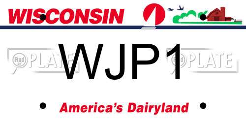 WJP1 Wisconsin License Plate