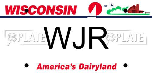 WJR Wisconsin License Plate