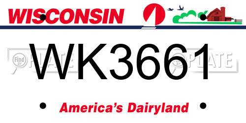 WK3661 Wisconsin License Plate