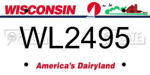 WL2495 Wisconsin License Plate
