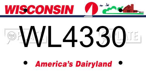 WL4330 Wisconsin License Plate
