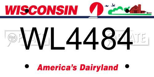 WL4484 Wisconsin License Plate
